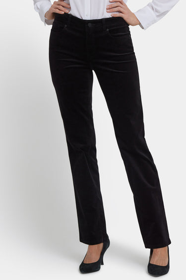 NYDJ Marilyn Straight Pants In Petite In Velveteen - Black