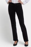 NYDJ Marilyn Straight Pants In Petite In Velveteen - Black