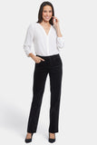 NYDJ Marilyn Straight Pants In Petite  In Velveteen - Black