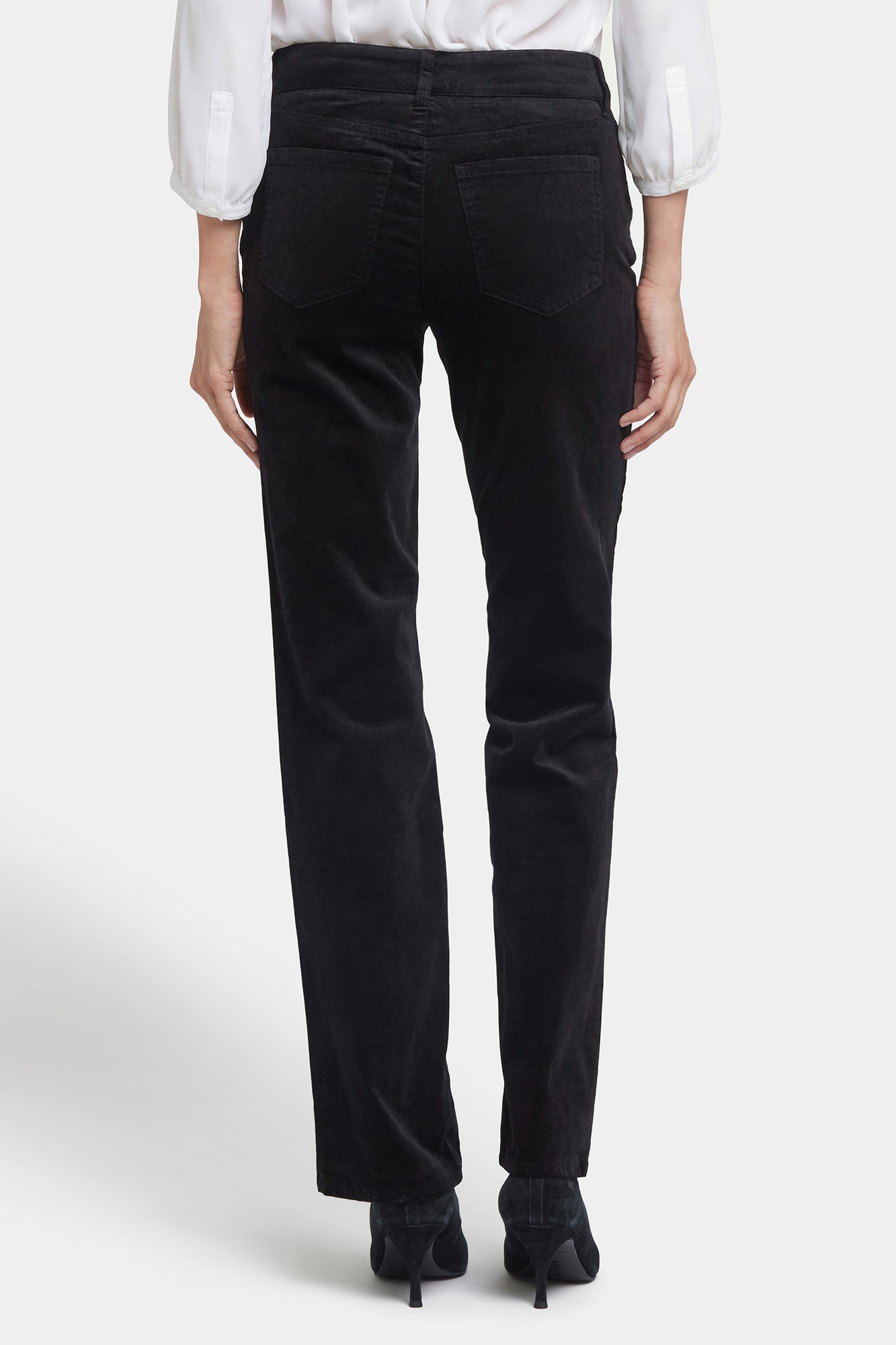 NYDJ Marilyn Straight Pants In Petite  In Velveteen - Black