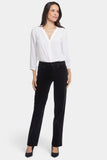 NYDJ Marilyn Straight Pants In Petite  In Velveteen - Black