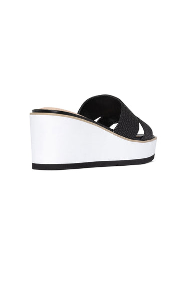 NYDJ Raizy Wedge Sandals In Jute - Black