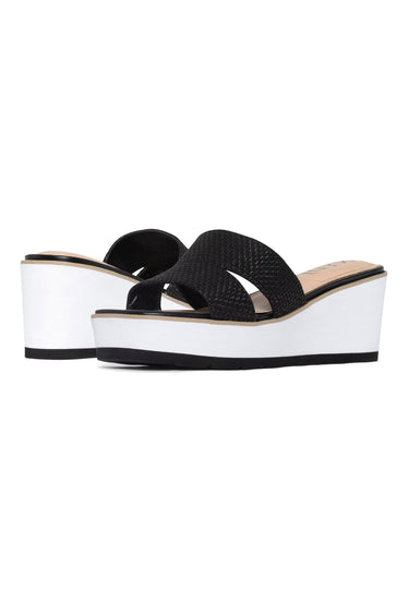 NYDJ Raizy Wedge Sandals In Jute - Black