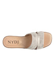 NYDJ Raizy Wedge Sandals In Metallic Suede - Pewter