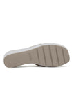 NYDJ Raizy Wedge Sandals In Metallic Suede - Pewter