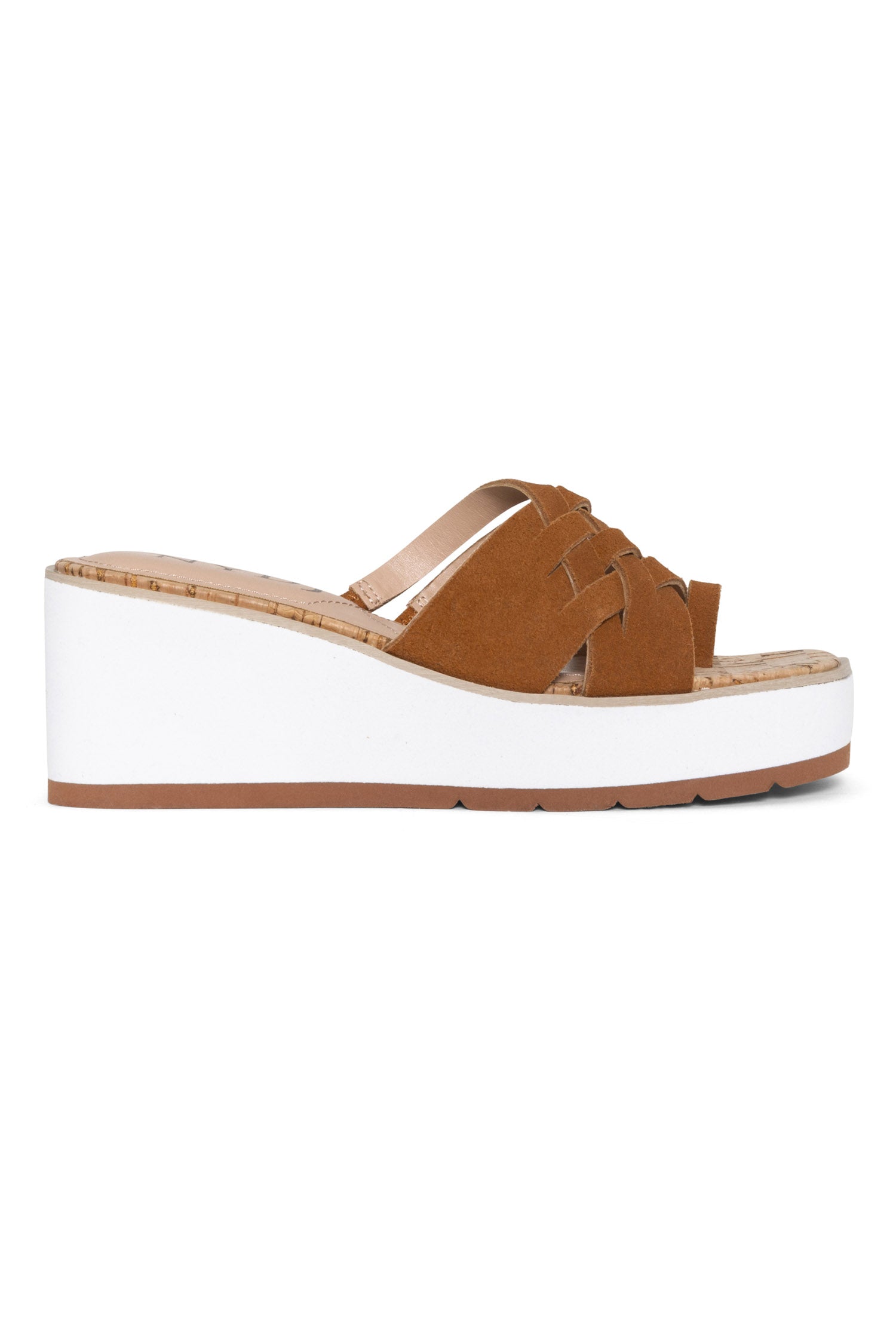 NYDJ Reesie Wedge Sandals In Suede - Cognac