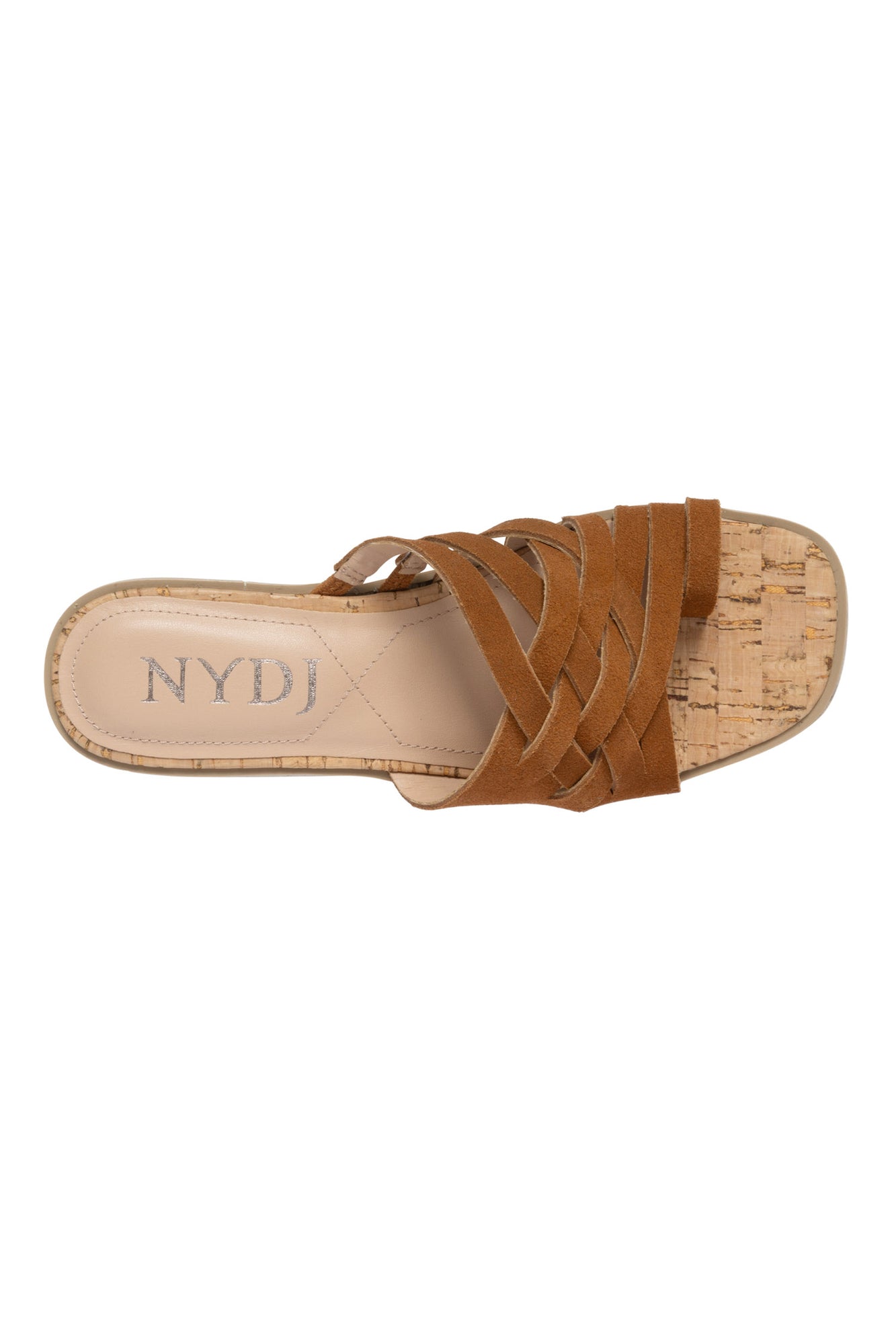 NYDJ Reesie Wedge Sandals In Suede - Cognac