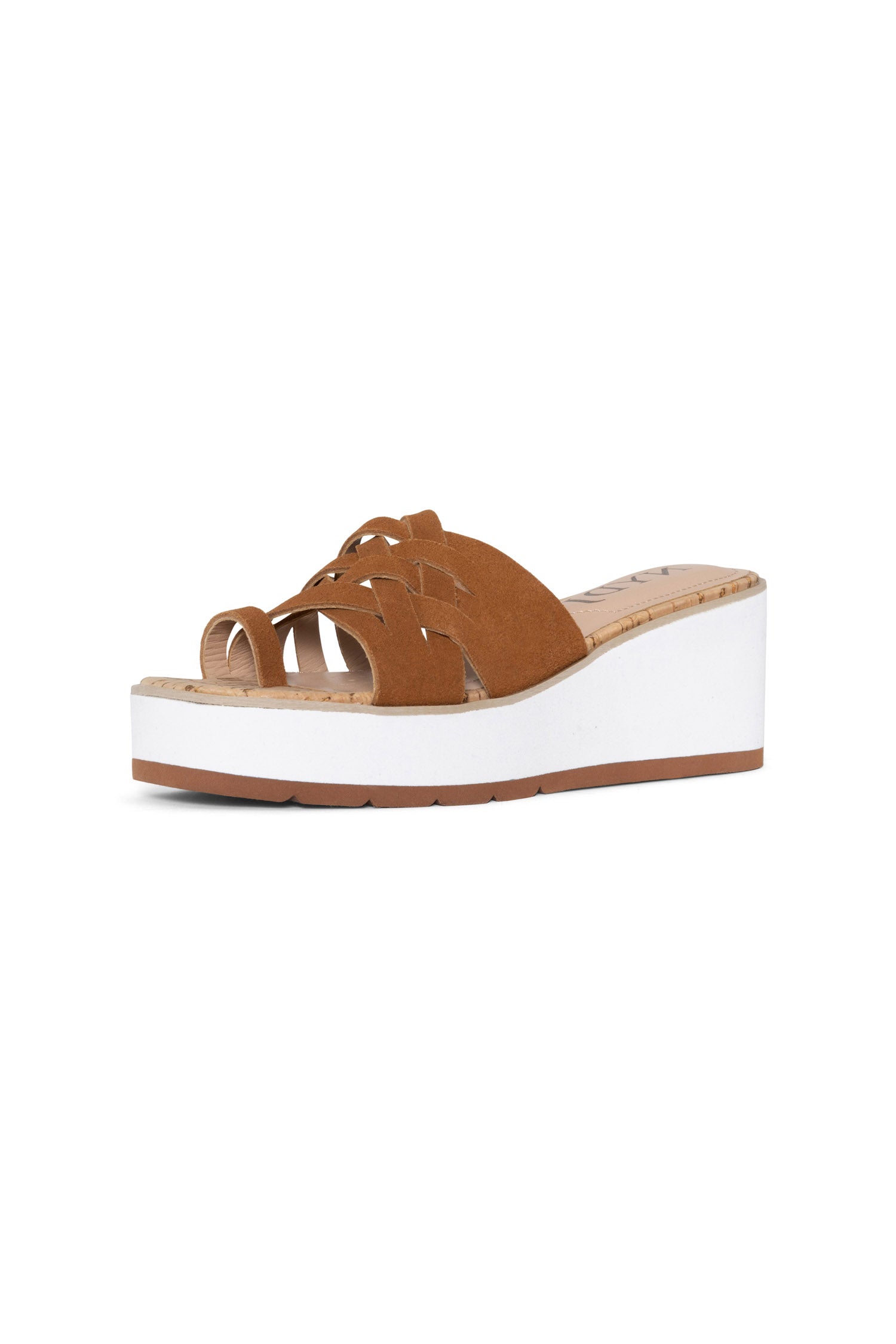 NYDJ Reesie Wedge Sandals In Suede - Cognac