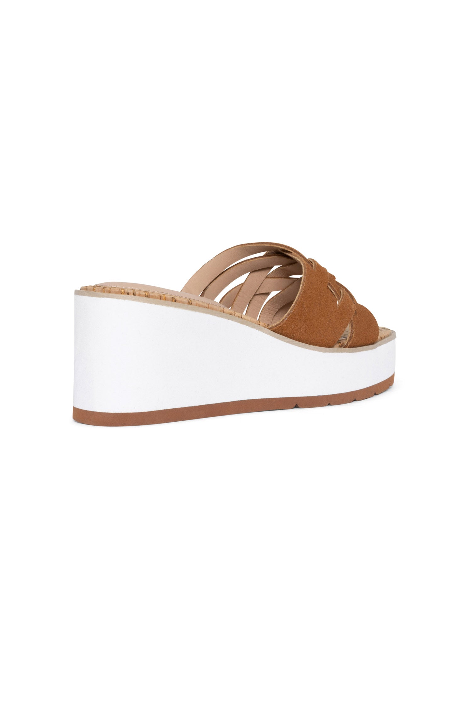 NYDJ Reesie Wedge Sandals In Suede - Cognac