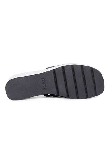 NYDJ Reesie Wedge Sandals In Leather - Black