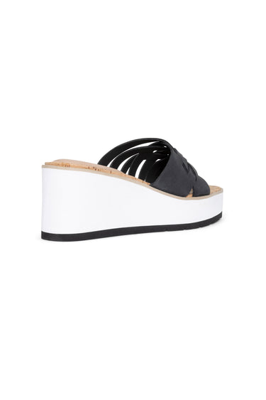 NYDJ Reesie Wedge Sandals In Leather - Black