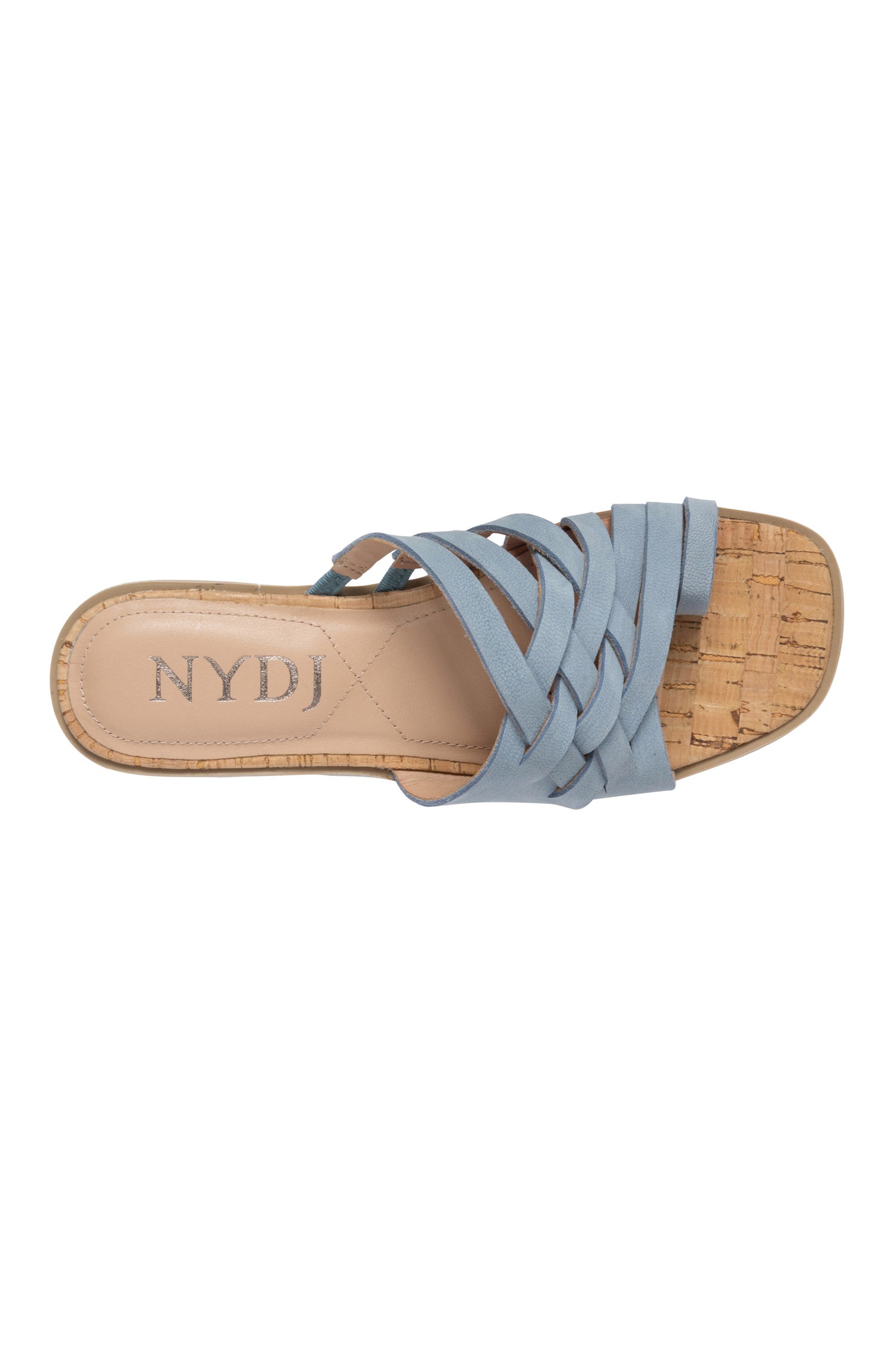 Reesie Wedge Sandals In Tumbled Leather - Blue Sky Blue | NYDJ