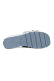 NYDJ Reesie Wedge Sandals In Tumbled Leather - Blue Sky