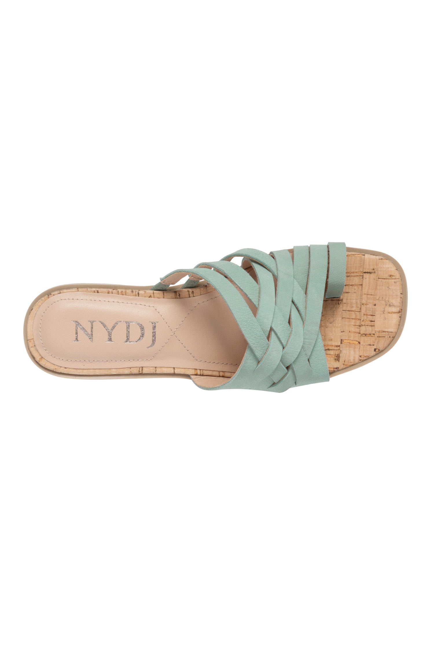 Reesie Wedge Sandals In Tumbled Leather Jade Green NYDJ