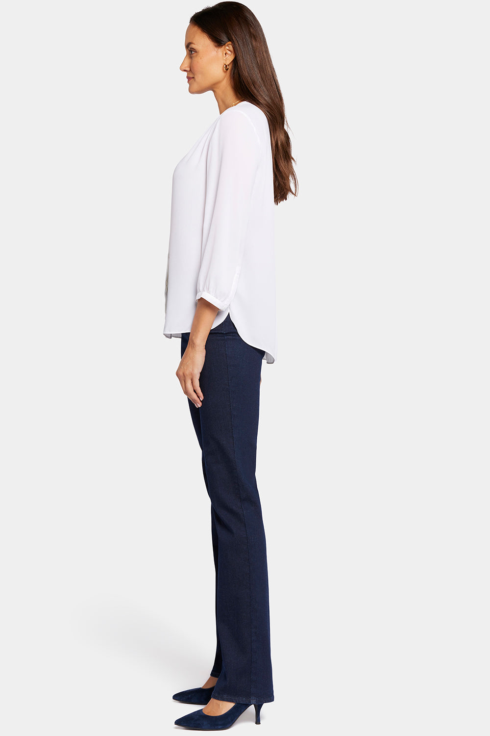 NYDJ Pintuck Blouse  - Optic White