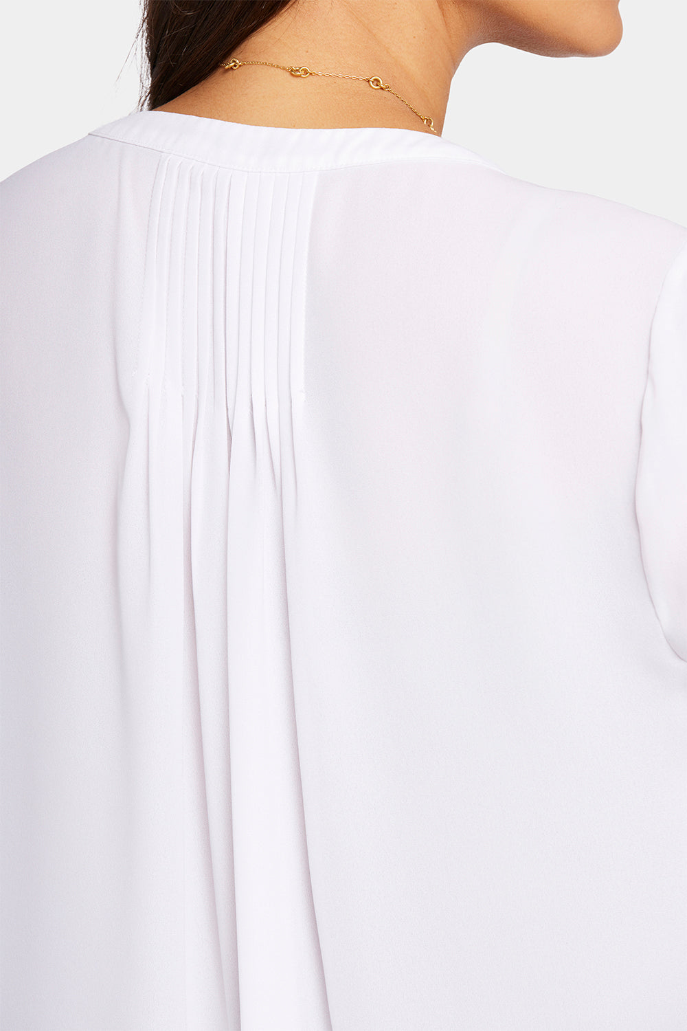 NYDJ Pintuck Blouse  - Optic White