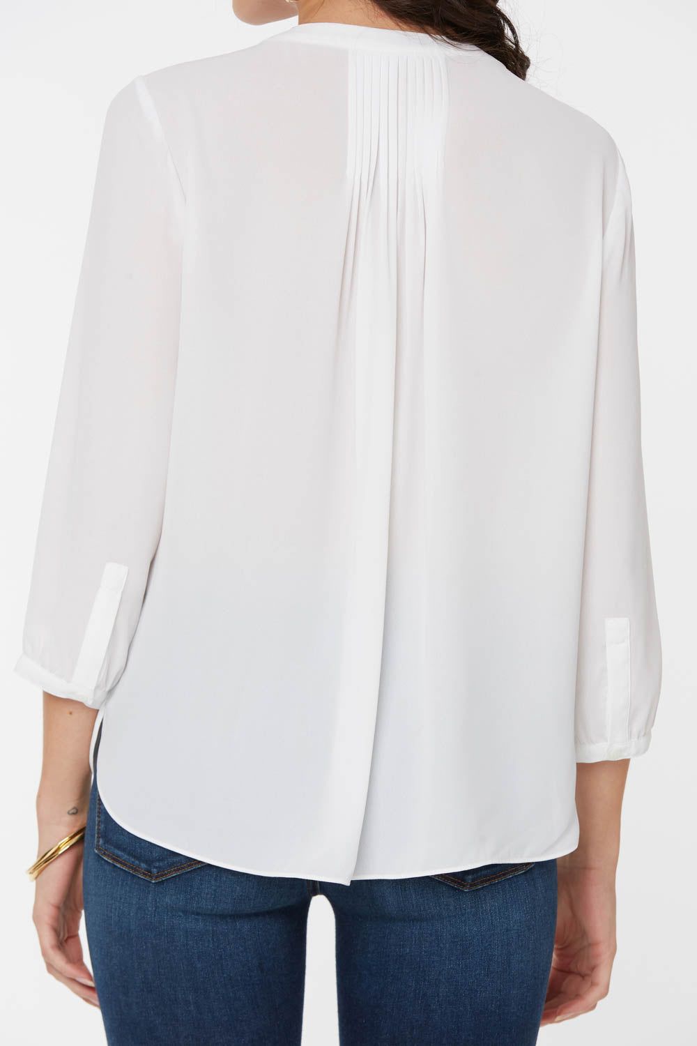 NYDJ Pintuck Blouse  - Optic White