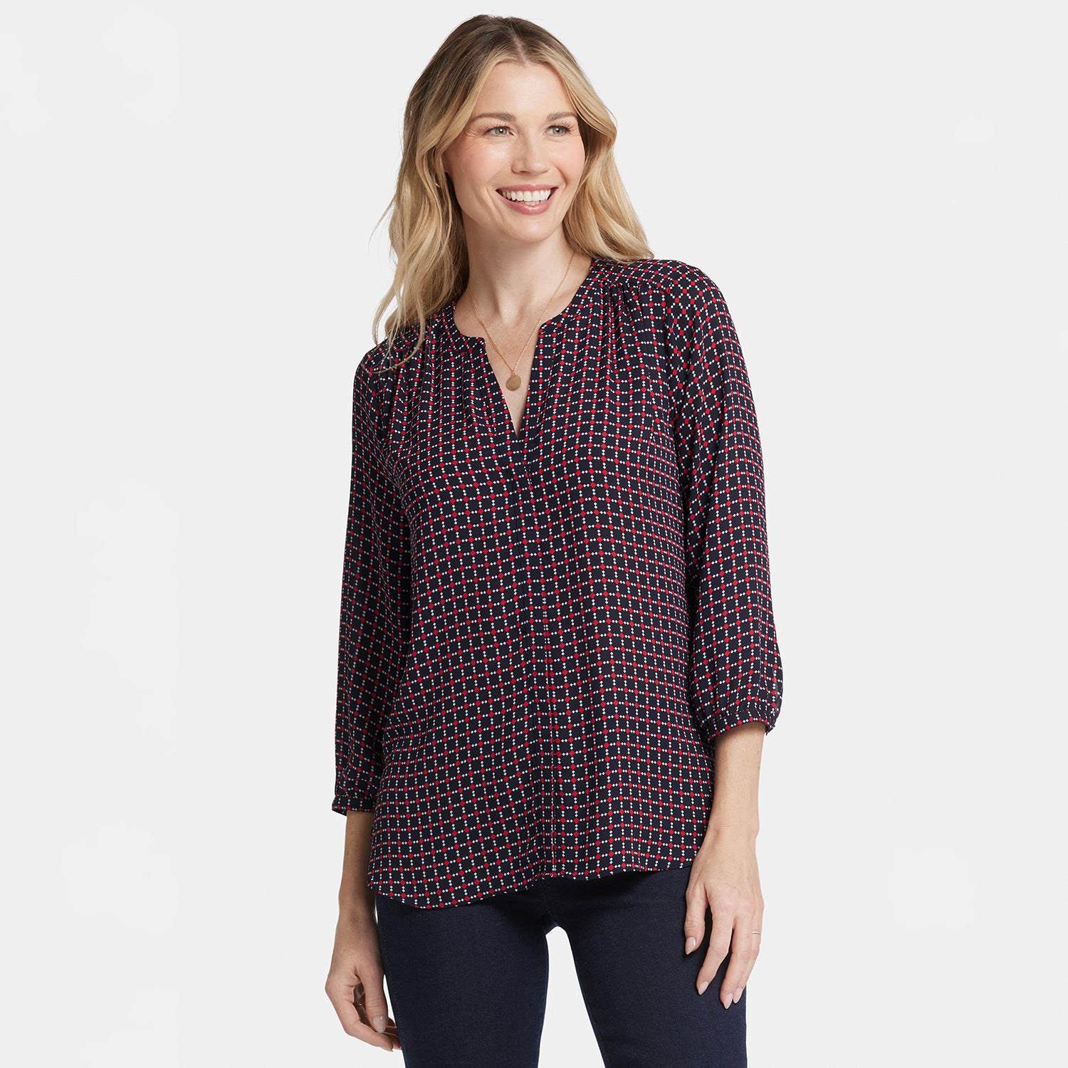 Pintuck Blouse - Starlet Geo Multi | NYDJ Pintuck Blouse - Starlet Geo Multi | NYDJ