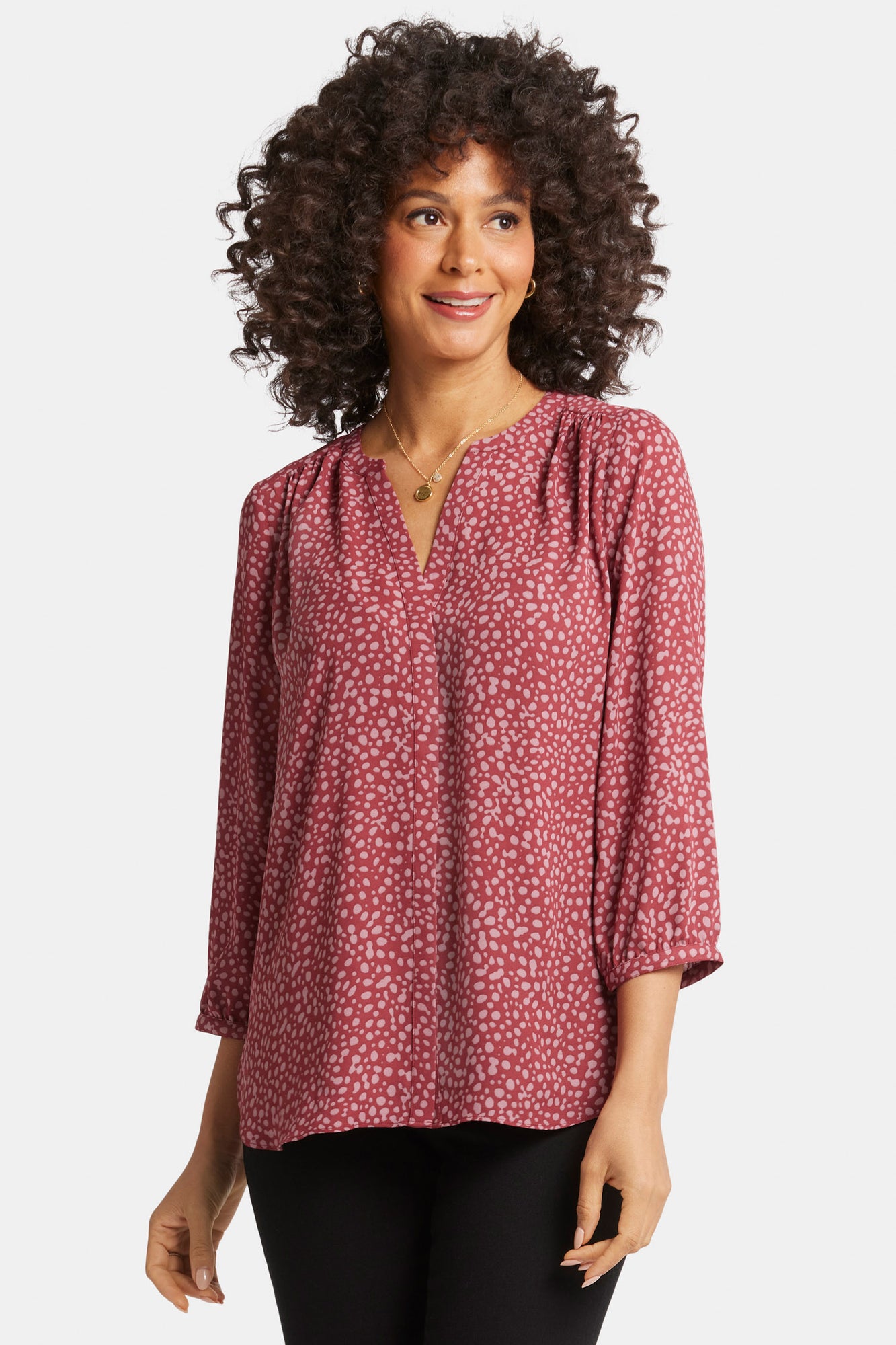 NYDJ Pintuck Blouse  - Wild Dots