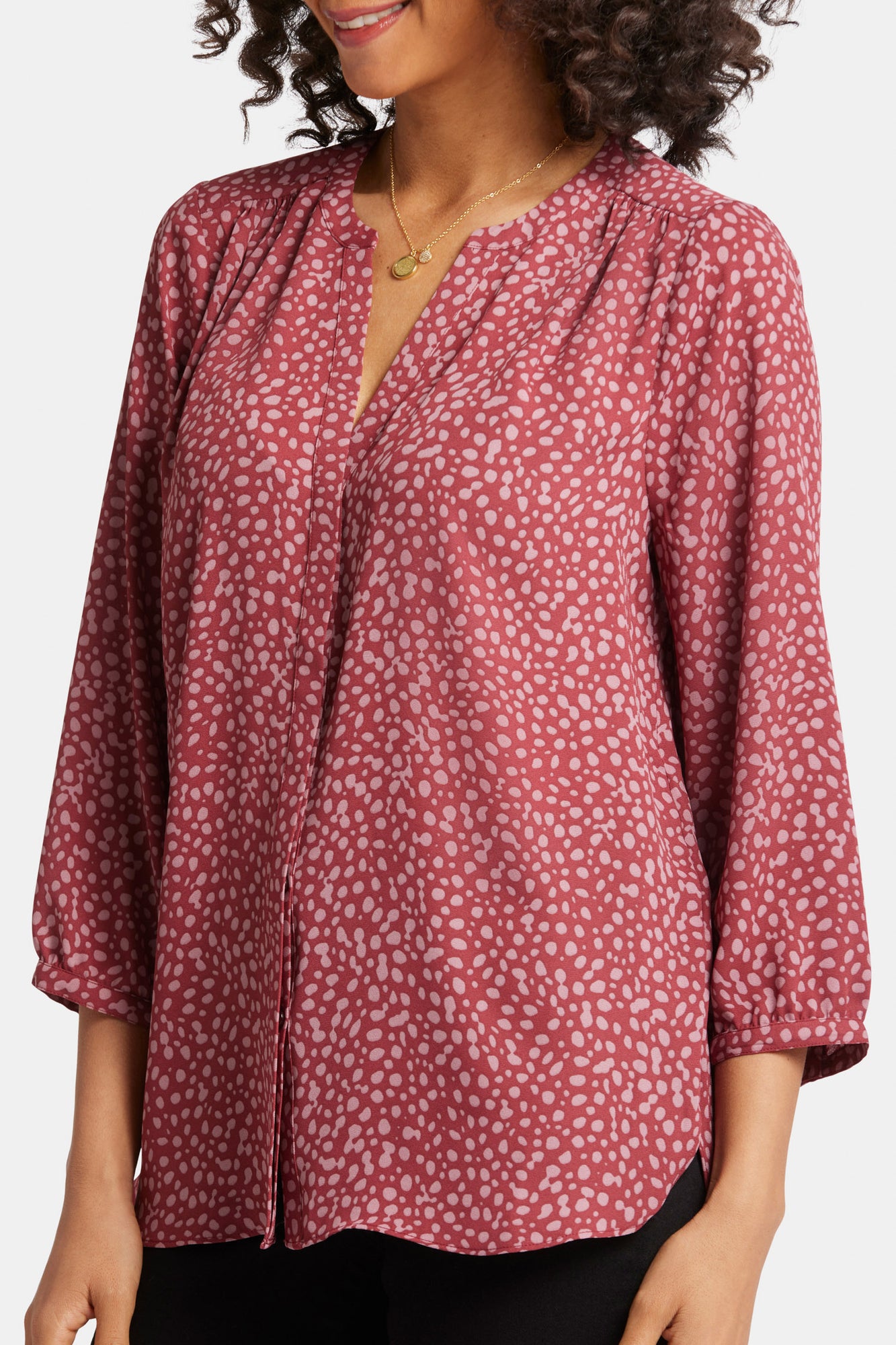 NYDJ Pintuck Blouse  - Wild Dots