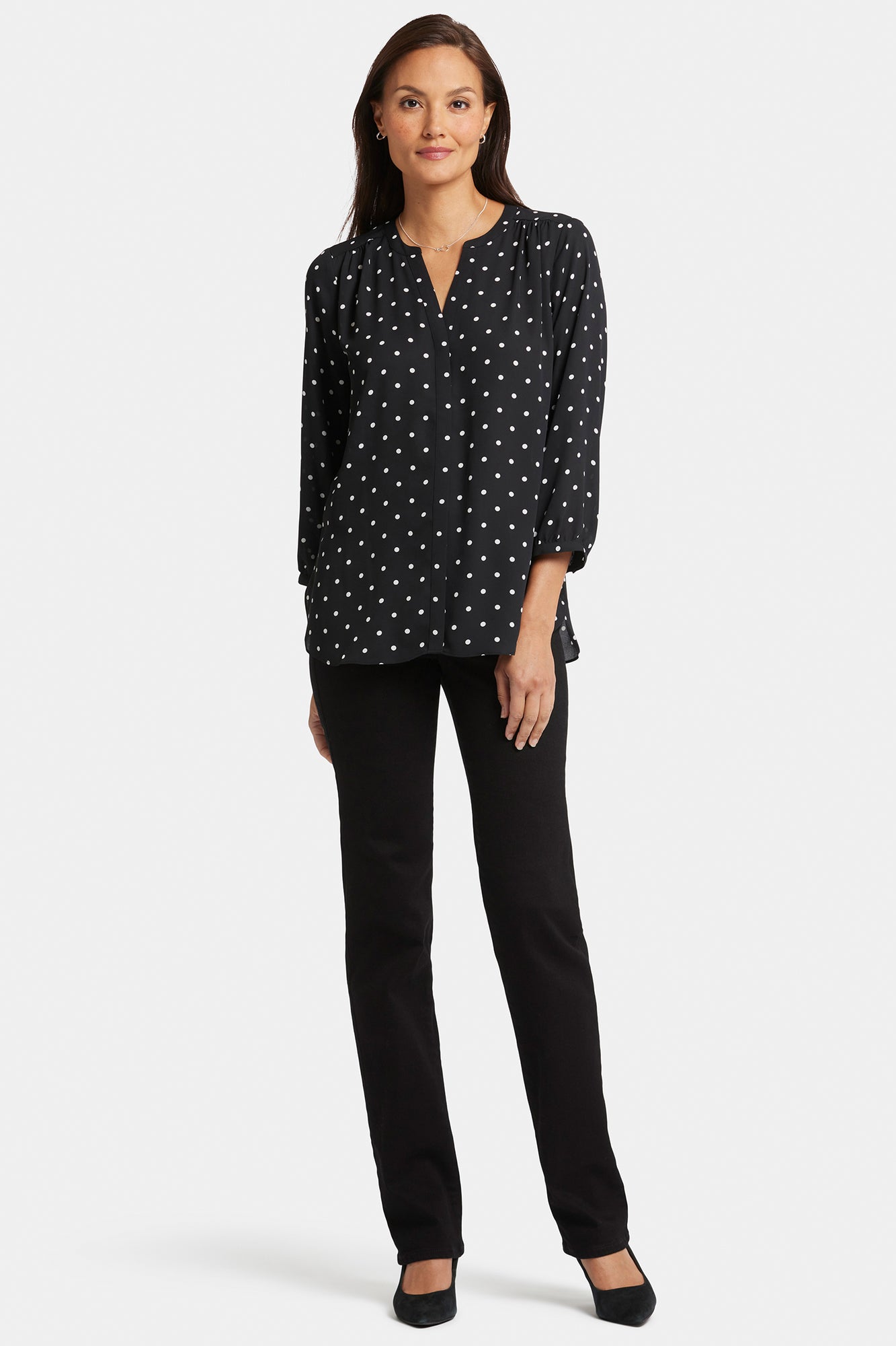 NYDJ Pintuck Blouse  - Celestial Dot