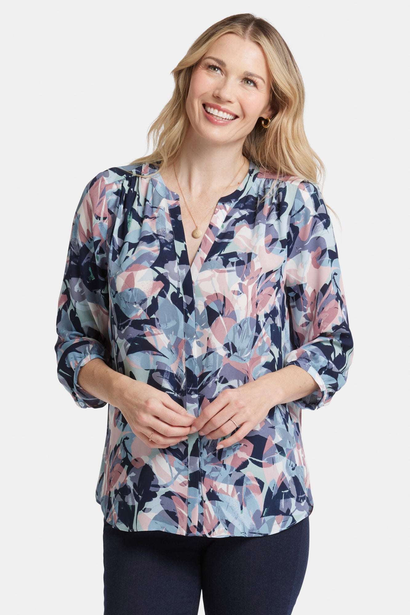 NYDJ Pintuck Blouse  - Cloud Nine