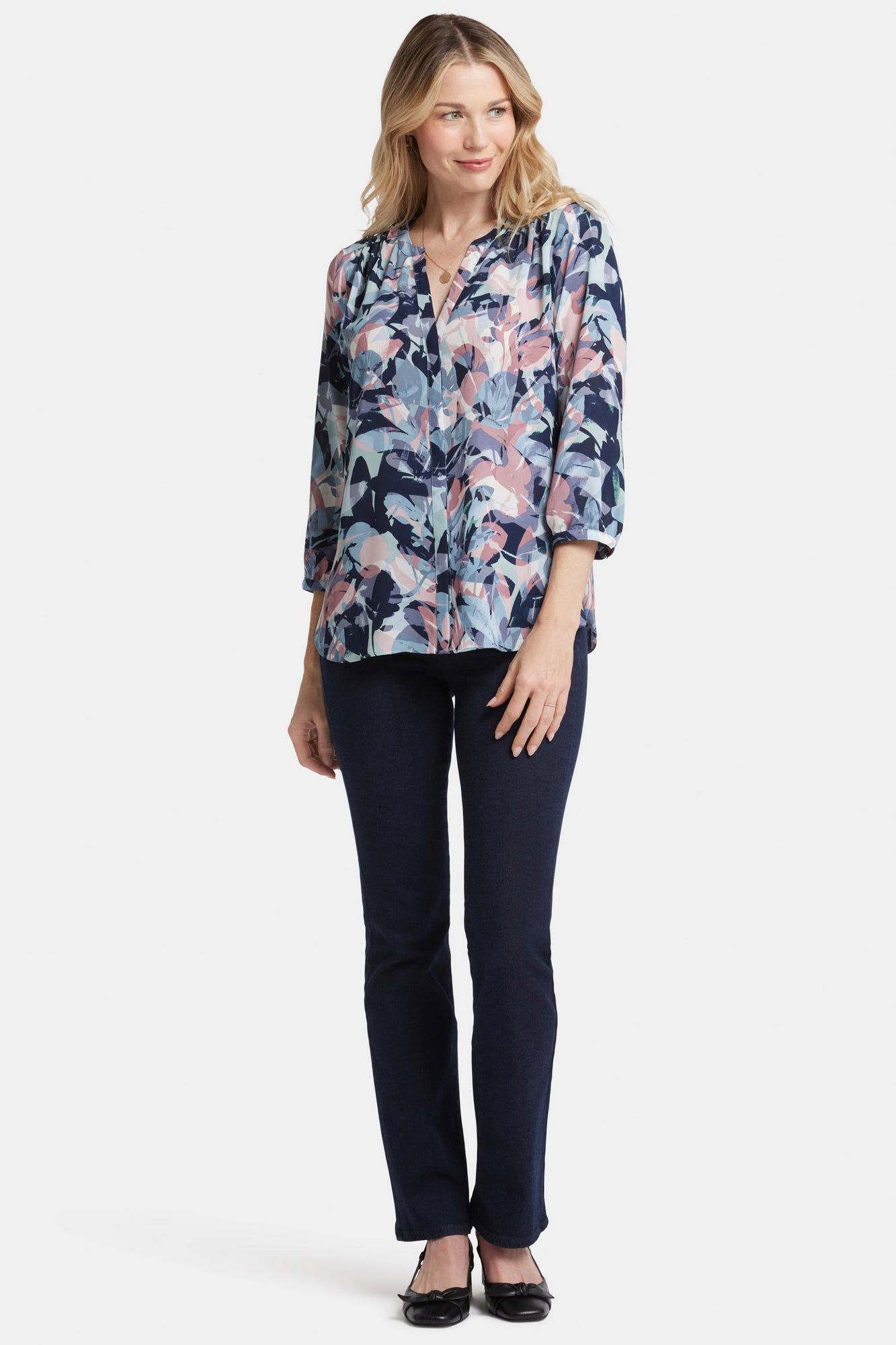 NYDJ Pintuck Blouse  - Cloud Nine