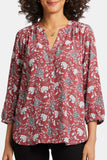 NYDJ Pintuck Blouse  - Wine Ridge