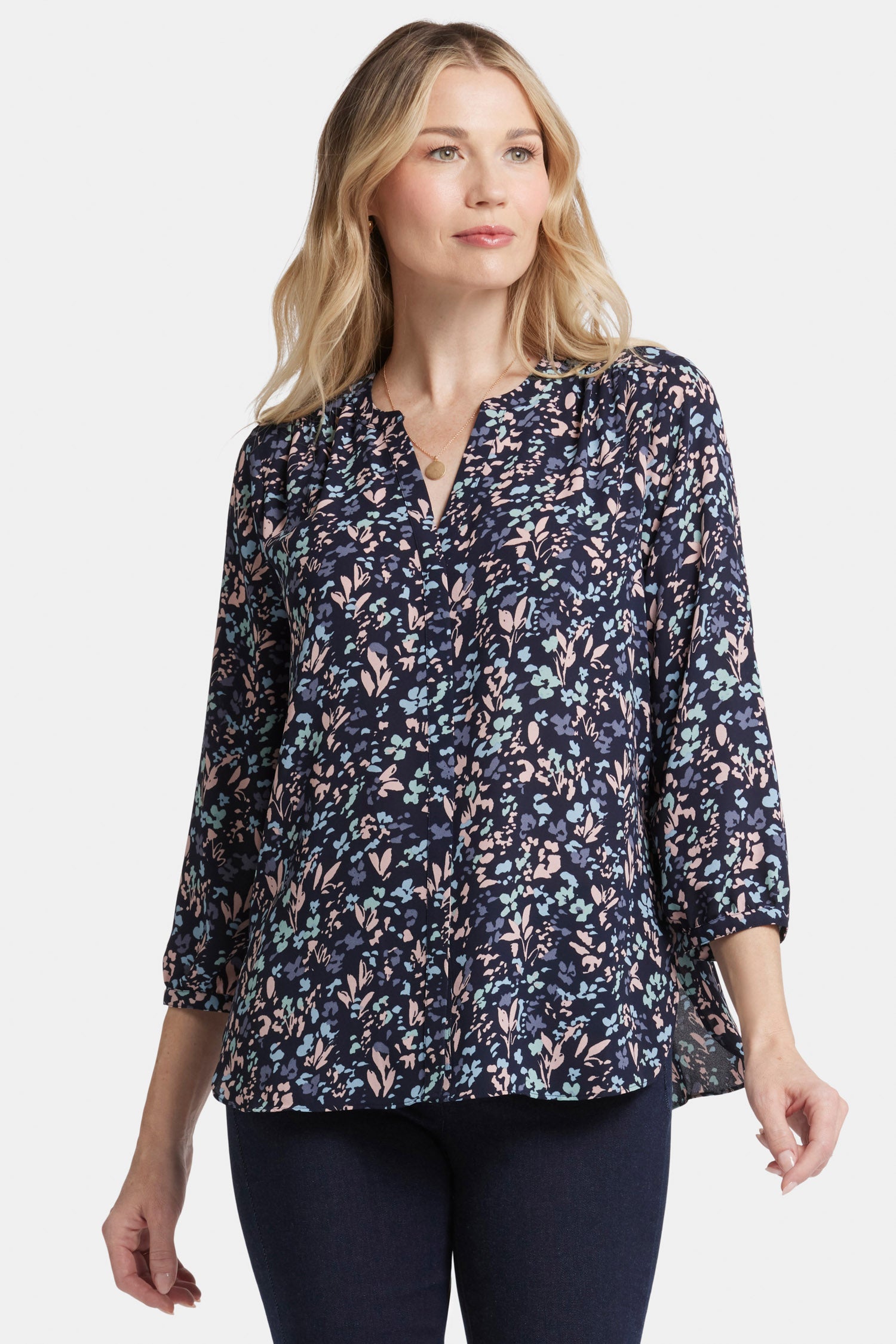 Pintuck Blouse - Bluebonnet Trail Multi | NYDJ