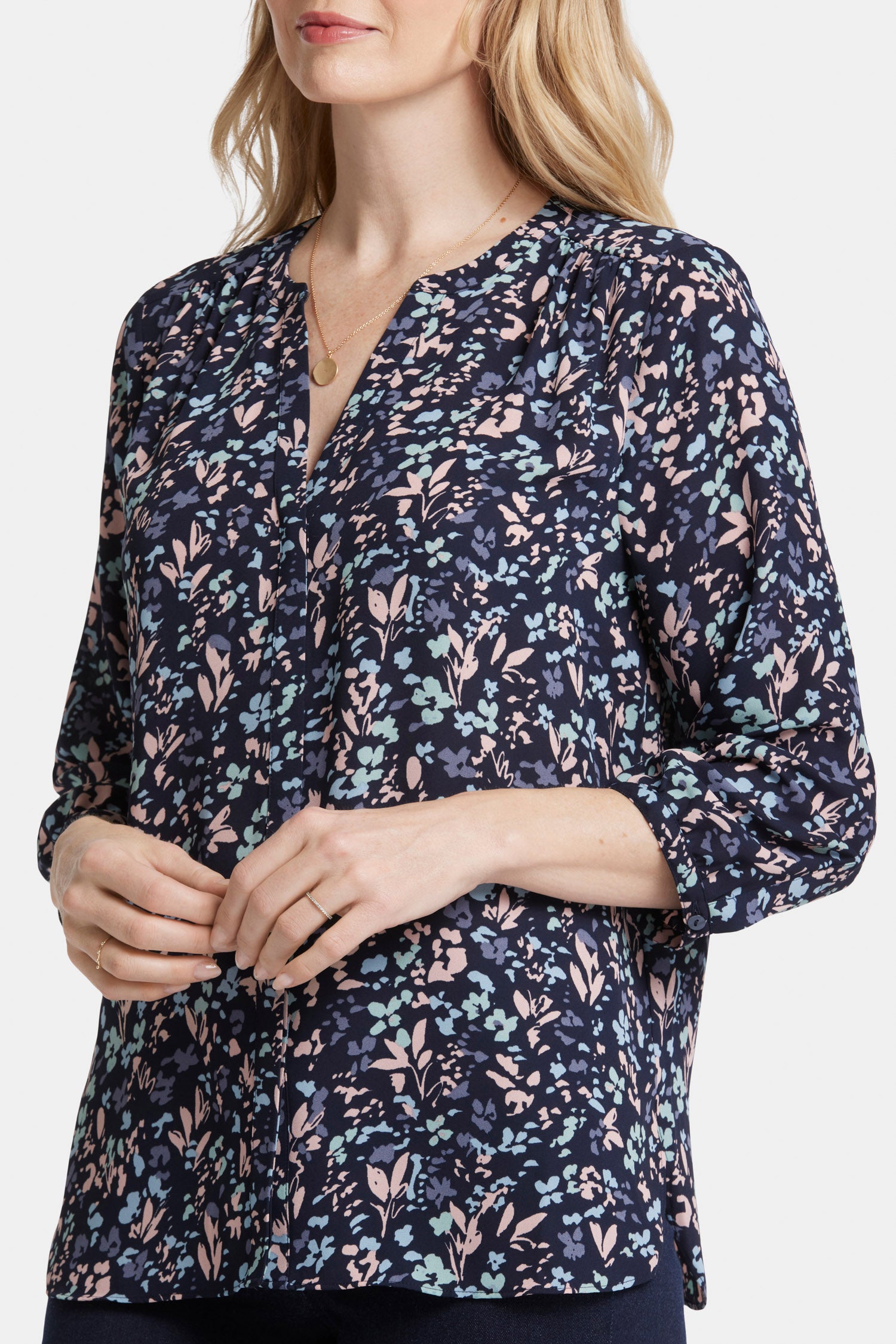 Pintuck Blouse - Bluebonnet Trail Multi | NYDJ