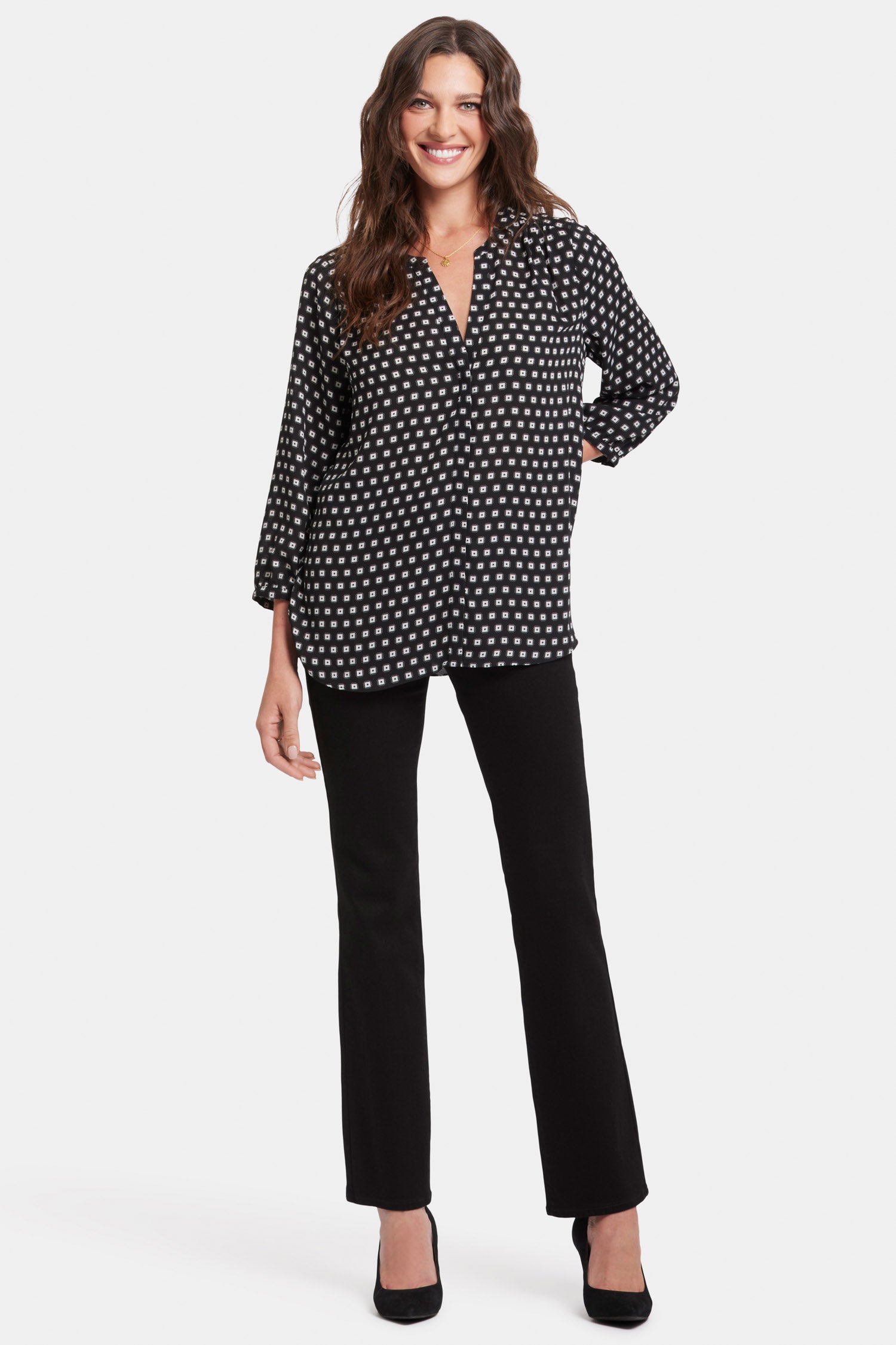 Pintuck Blouse - Pearl Medallion Multi | NYDJ
