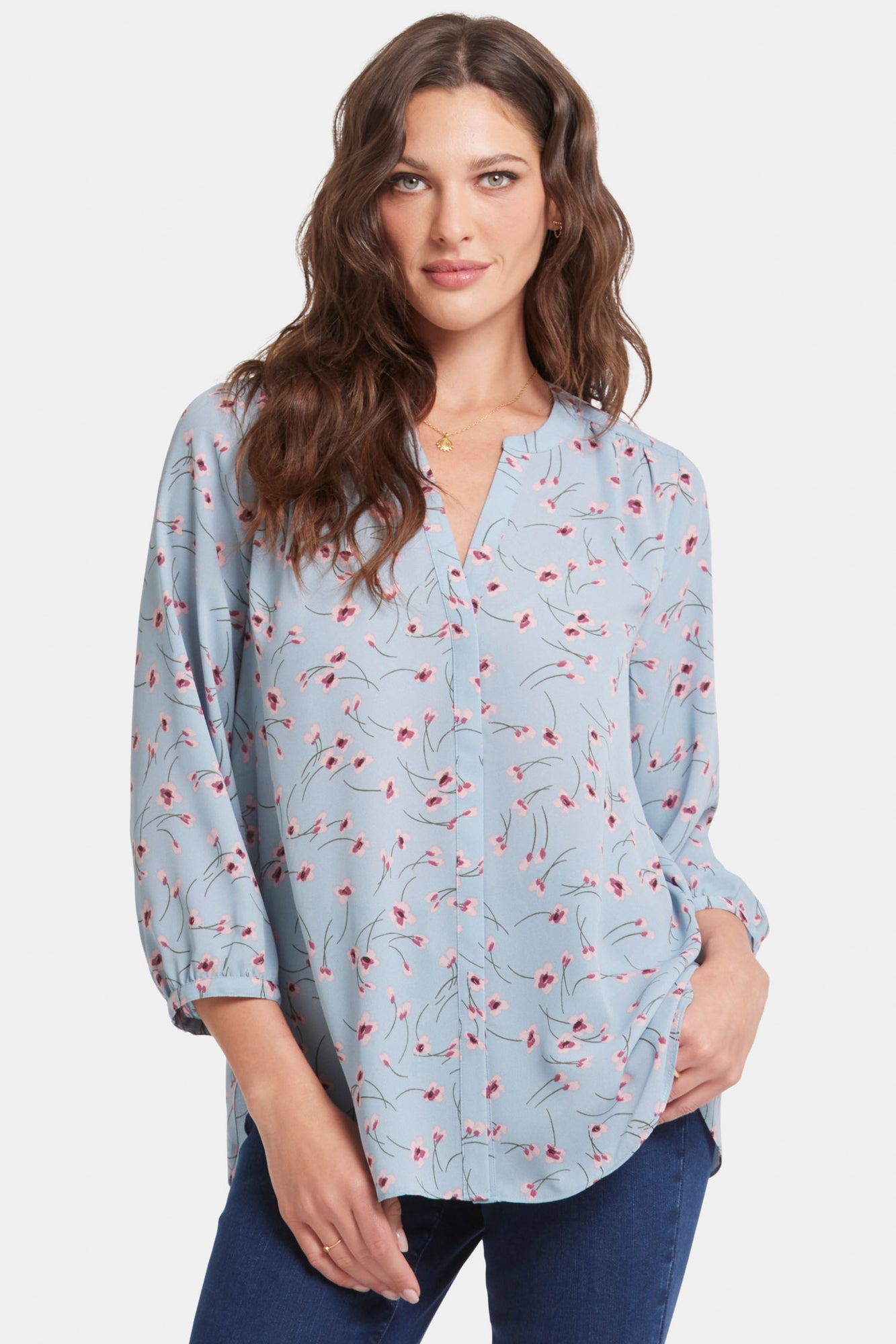 NYDJ Pintuck Blouse  - Mountain Petals