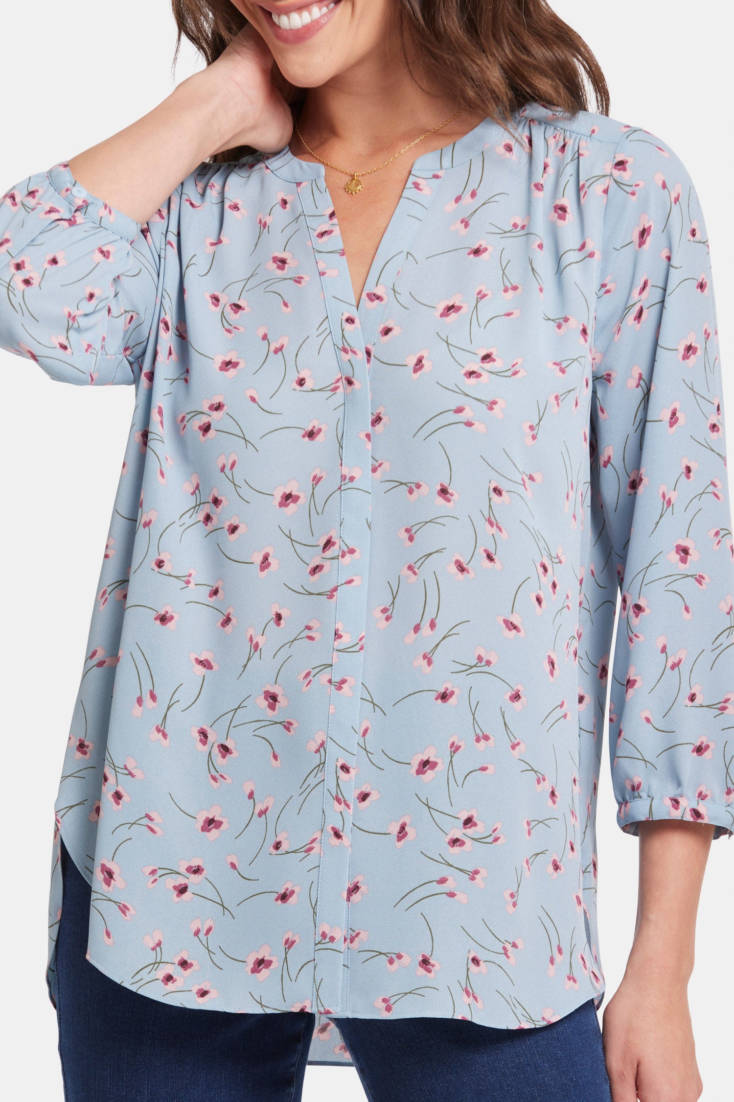 Pintuck Blouse - Mountain Petals Multi | NYDJ
