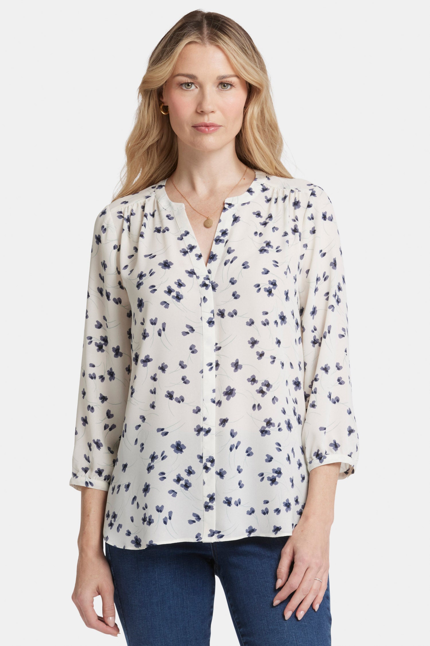 Pintuck Blouse - Iris Buds Multi | NYDJ