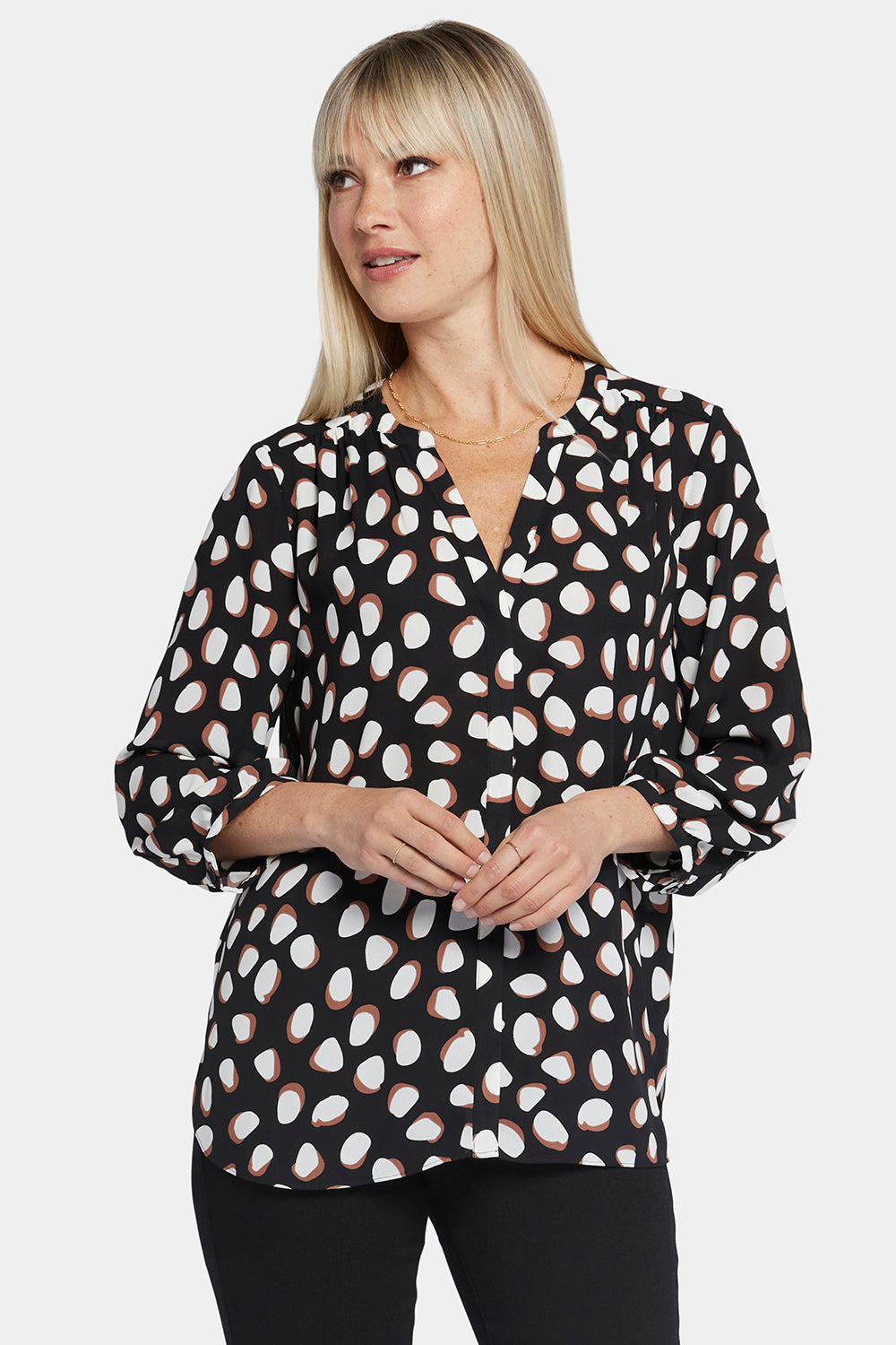 NYDJ Pintuck Blouse  - Matilda Dot