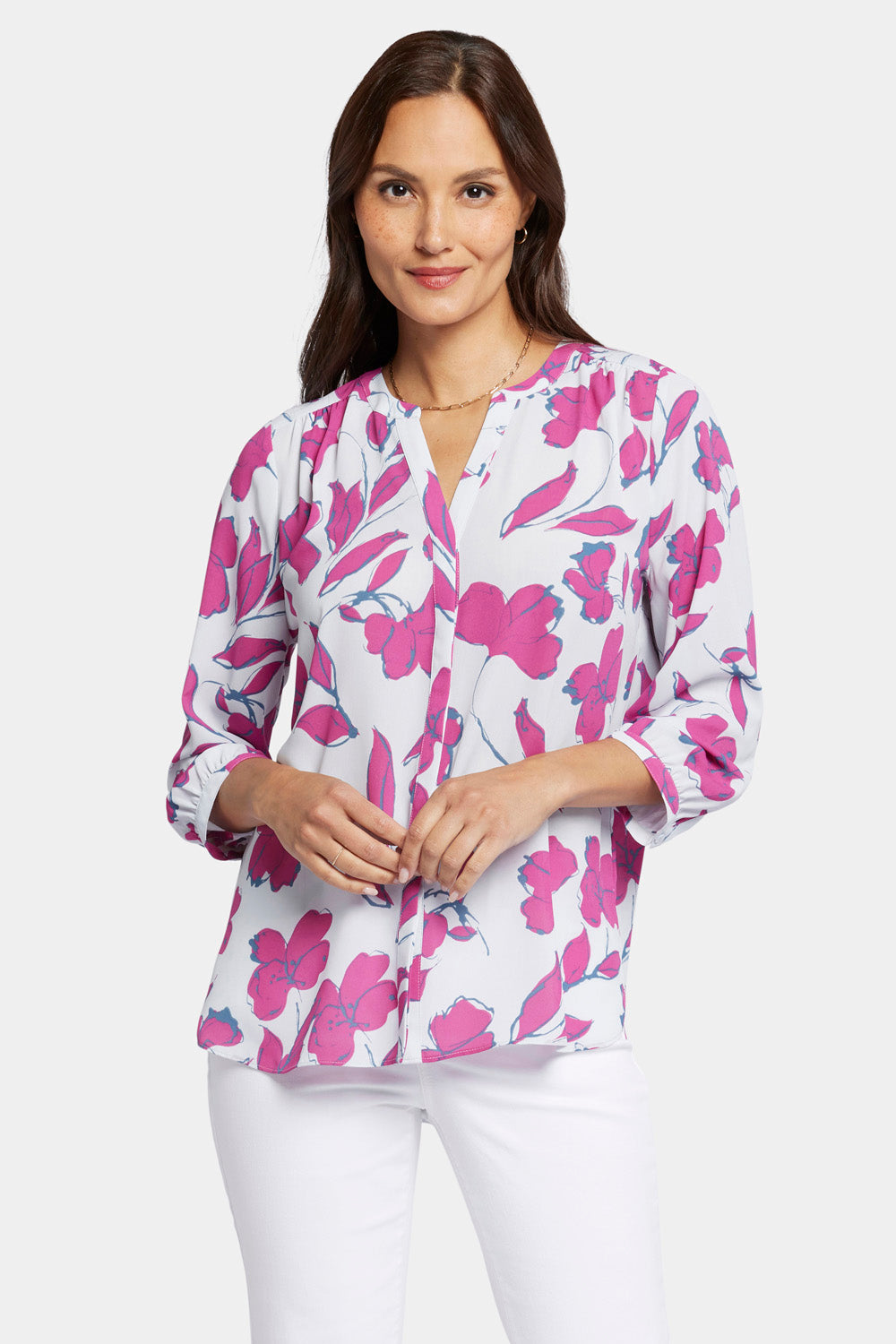 NYDJ Pintuck Blouse  - Ophelia's Orchid