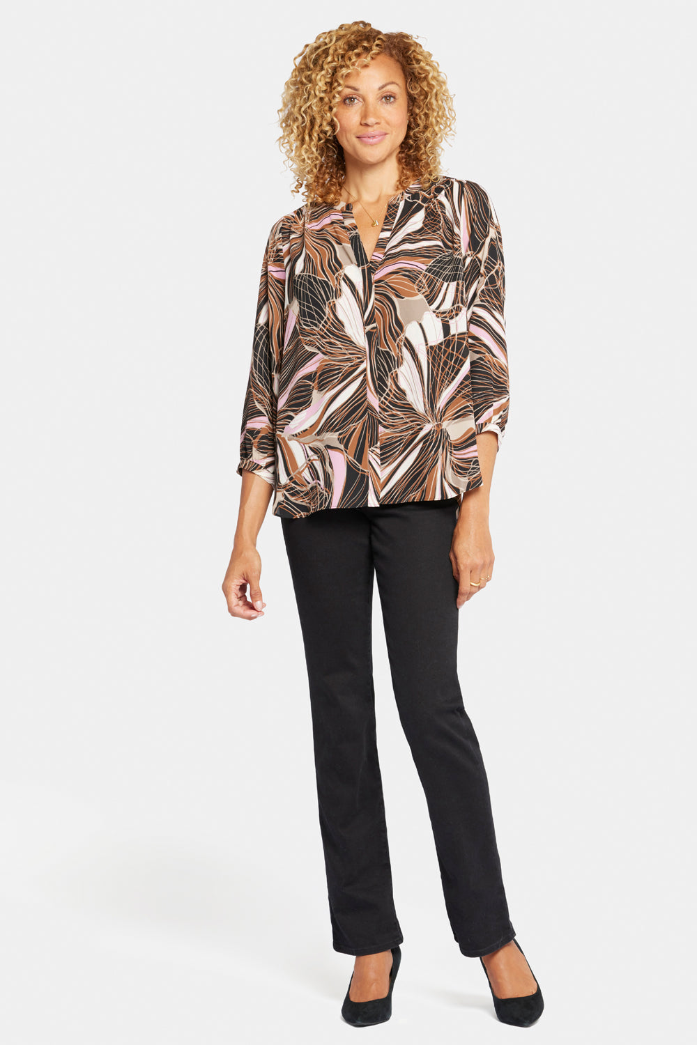 NYDJ Pintuck Blouse  - Half Moon Bay