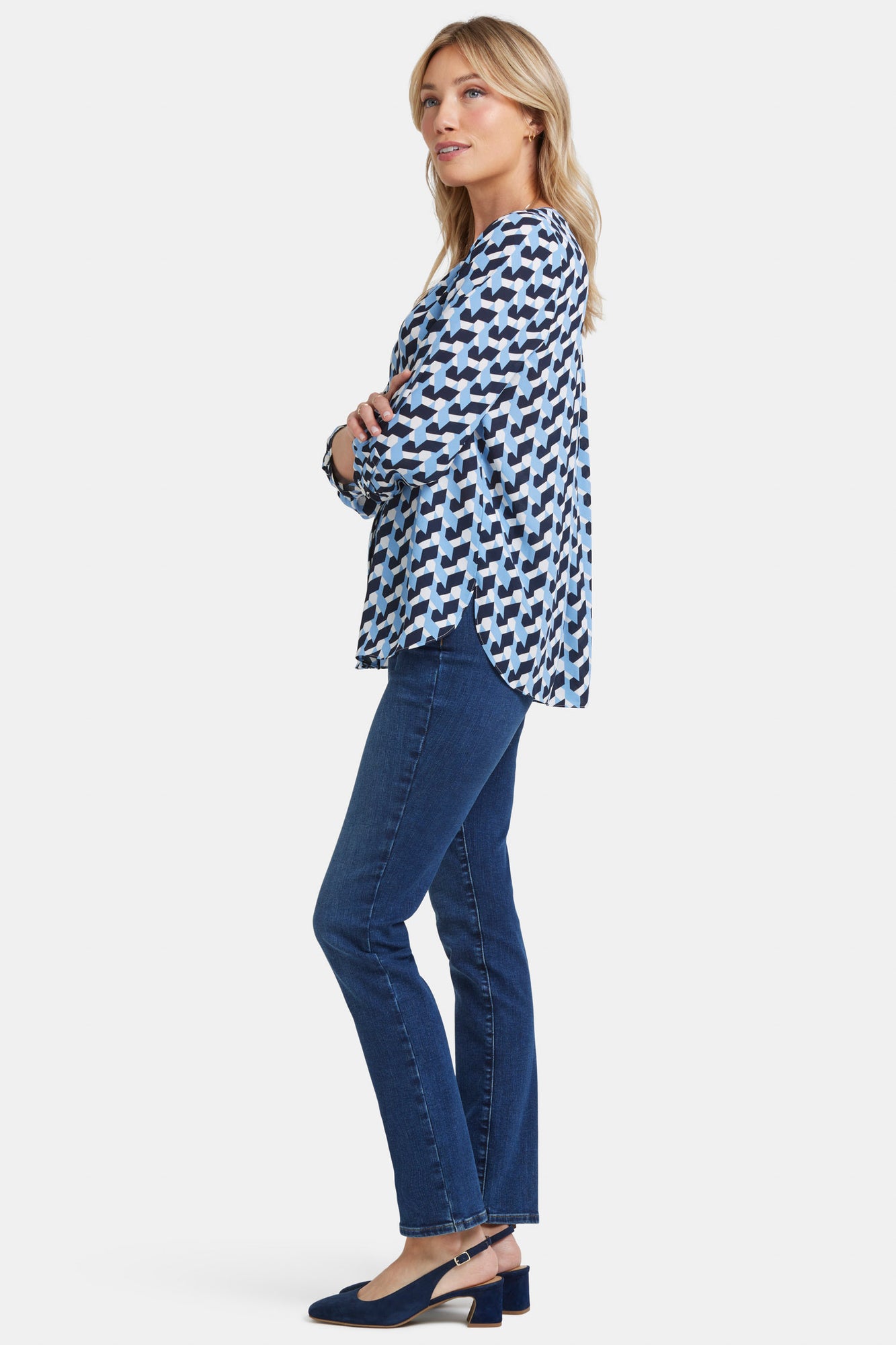 NYDJ Pintuck Blouse  - Vista Geo