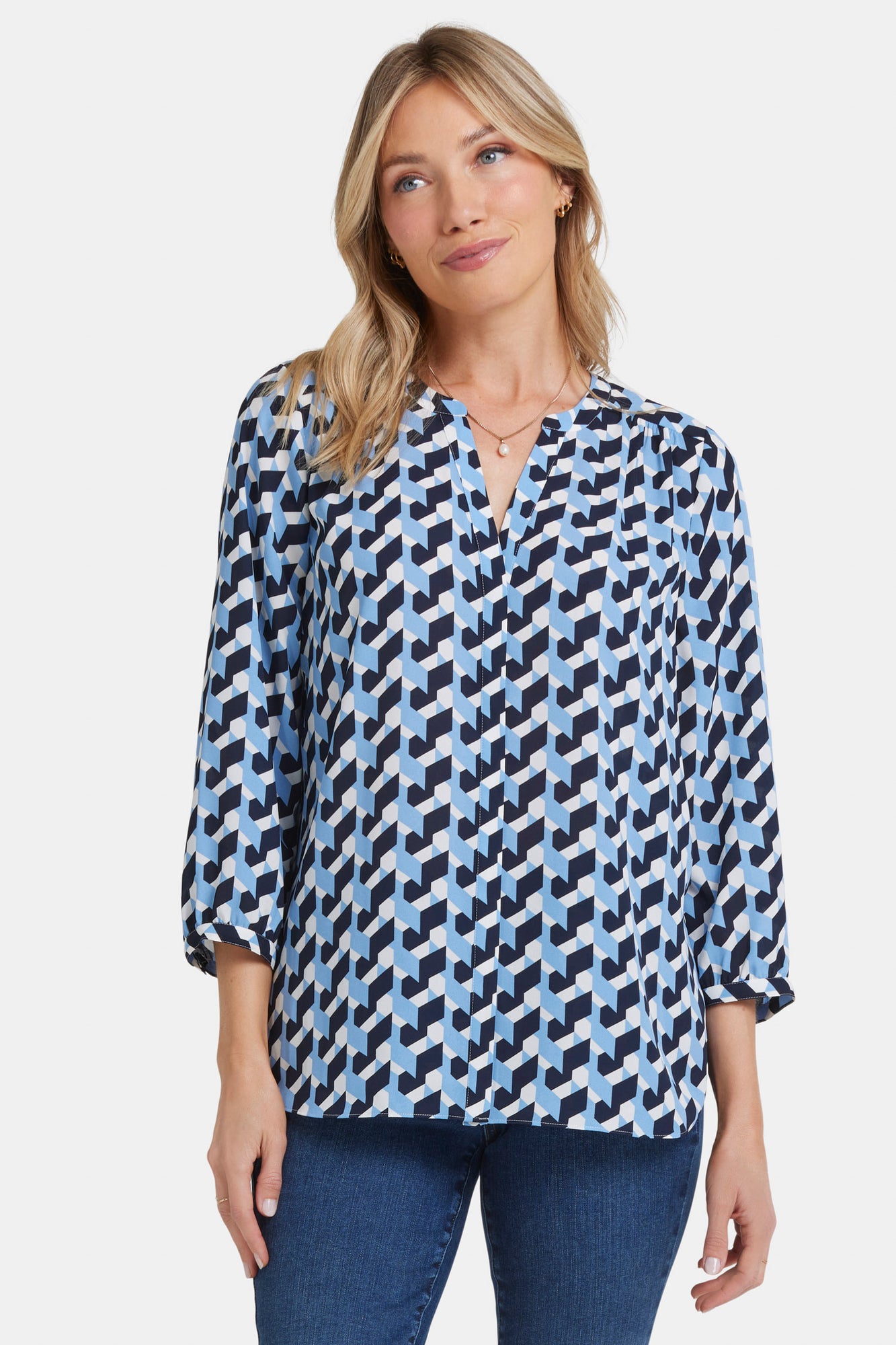 NYDJ Pintuck Blouse  - Vista Geo