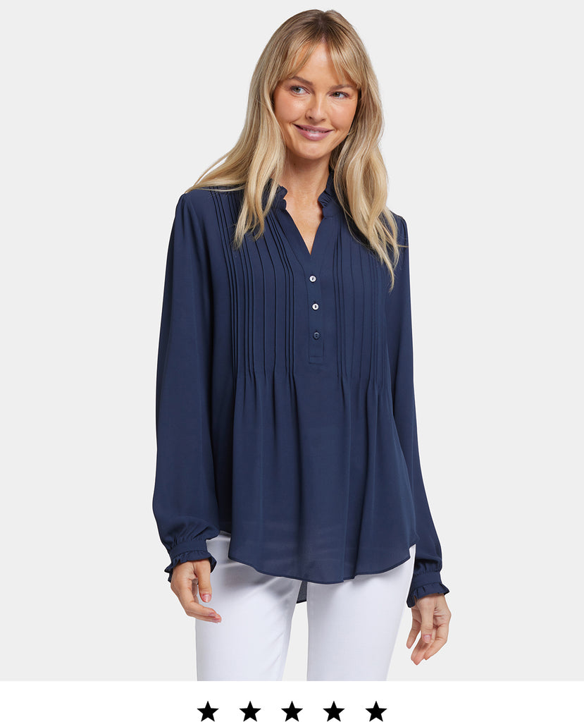 CLICK HERE TO SHOP THE PLEATED FRONT TUNIC. REVIEWS HAVE GIVEN THIS STYLE 5 STARS.