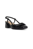 NYDJ Sallie Slingback Heels In Croco Leather - Black