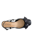 NYDJ Sallie Slingback Heels In Croco Leather - Black