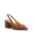 NYDJ Sanya Slingback Heels In Suede - Cognac