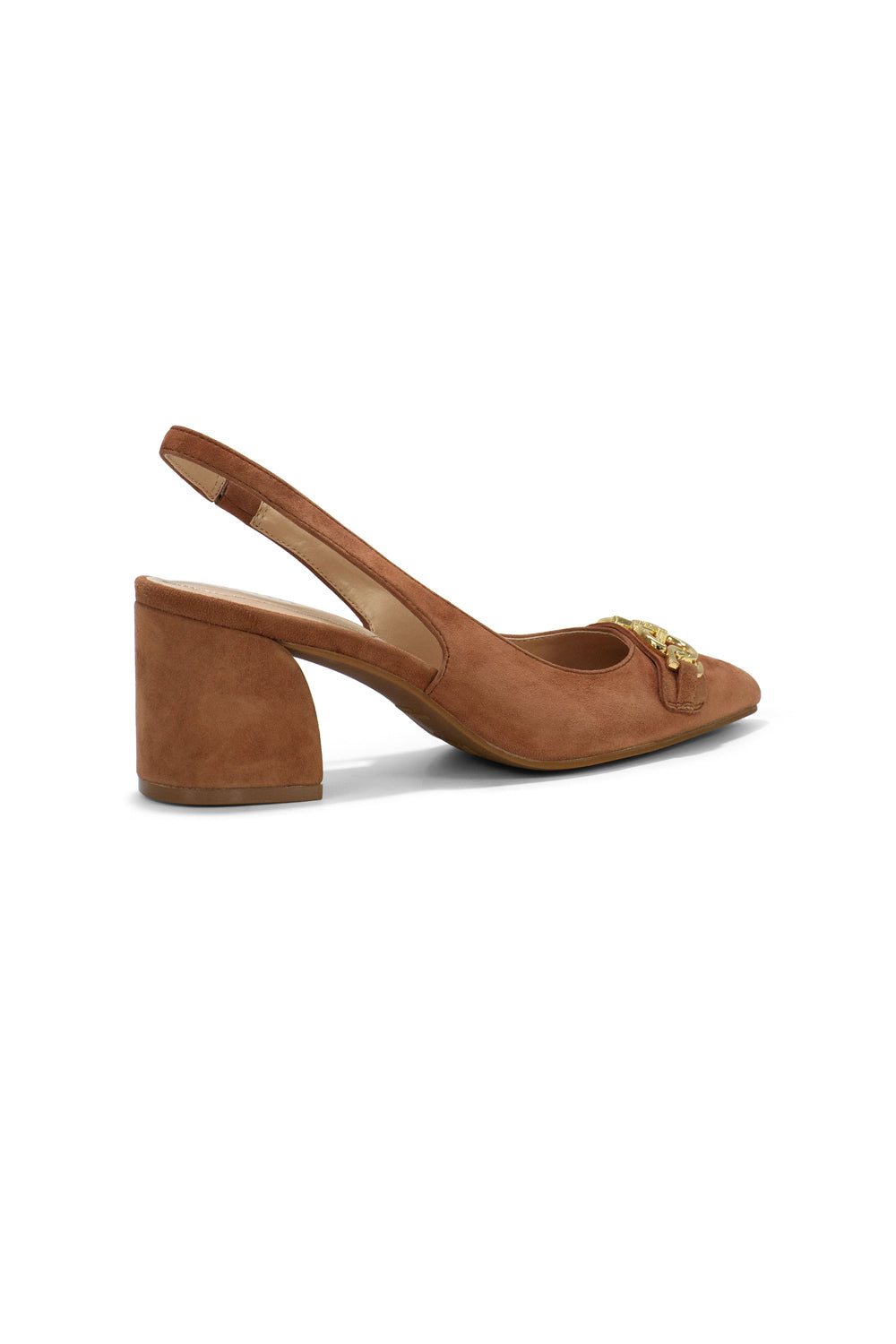 NYDJ Sanya Slingback Heels In Suede - Cognac