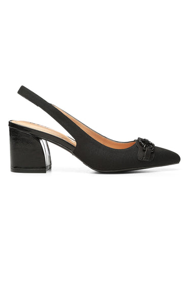 NYDJ Sanya Slingback Heels In BlackLast™ Denim - Black