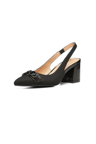 NYDJ Sanya Slingback Heels In BlackLast™ Denim - Black