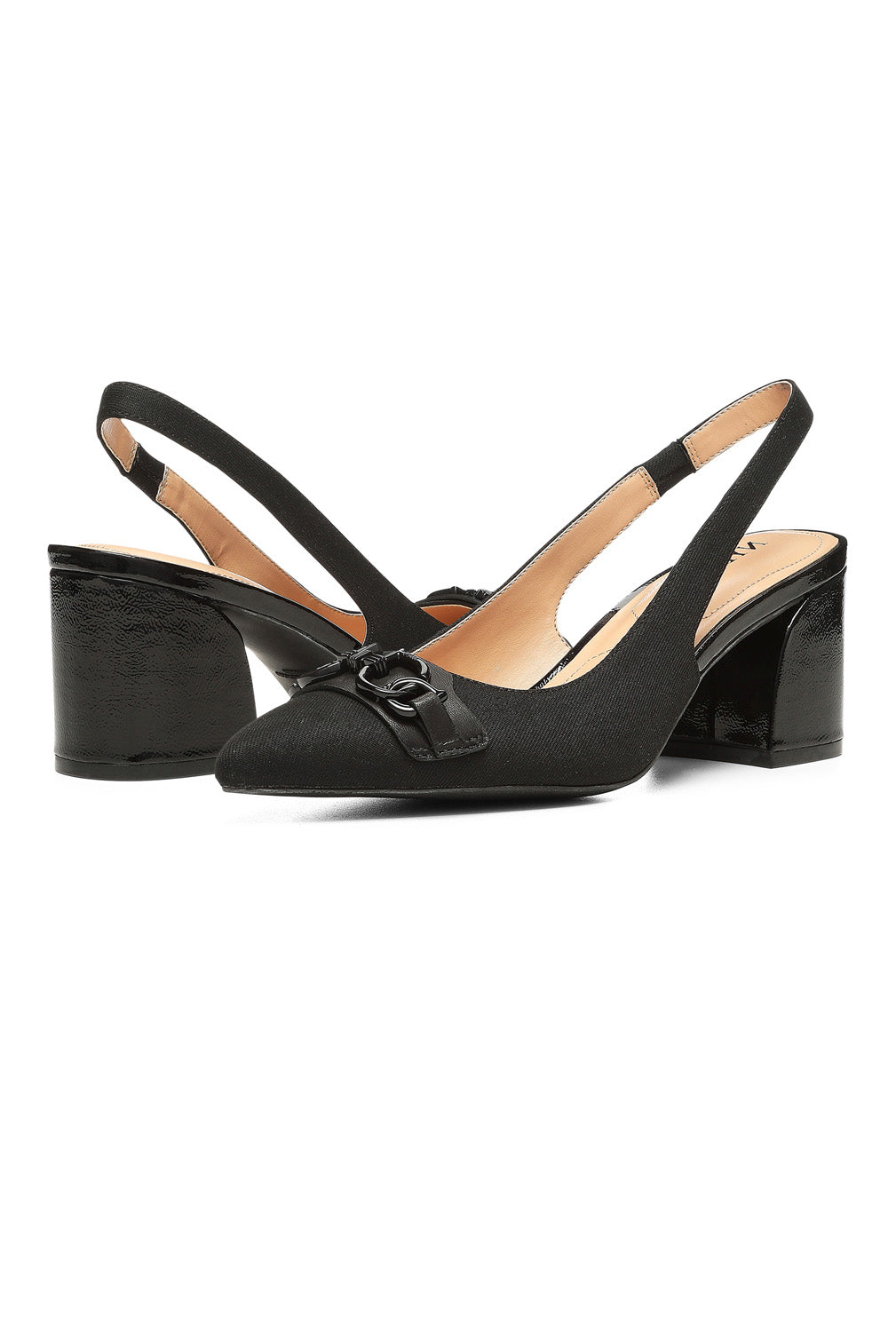 Sanya Slingback Heels In BlackLast™ Denim - Black Black | NYDJ