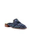 NYDJ Tillie Mules In Leopard Print Denim - Blue