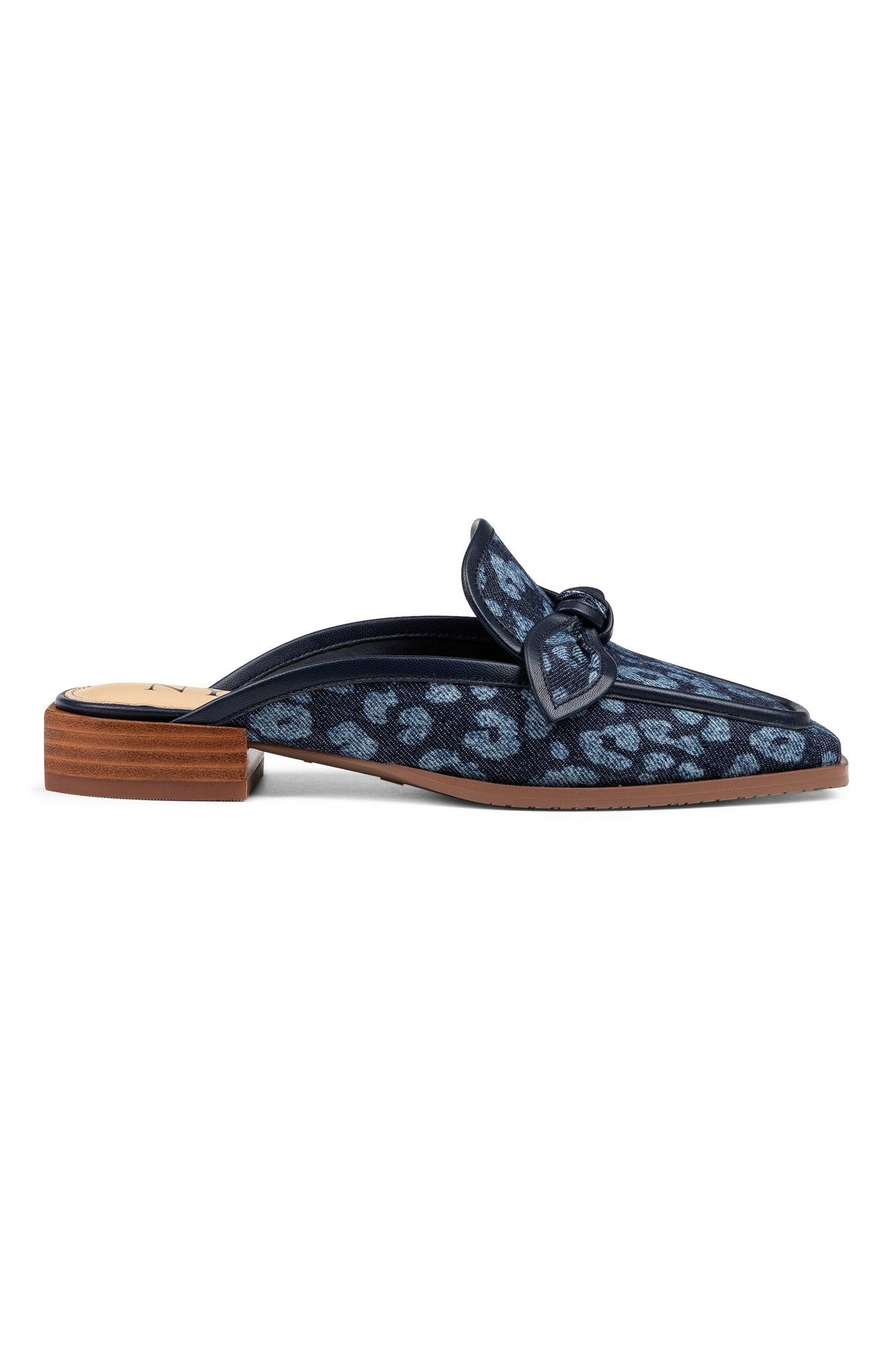 NYDJ Tillie Mules In Leopard Print Denim - Blue