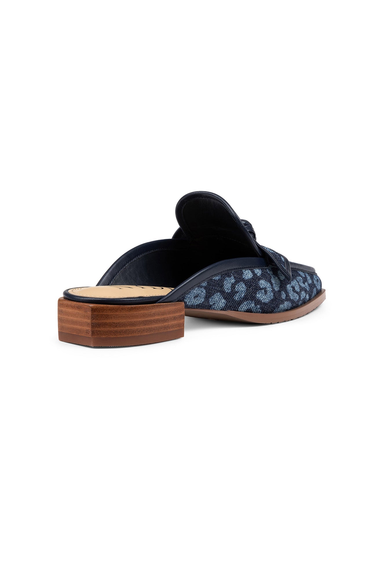 NYDJ Tillie Mules In Leopard Print Denim - Blue